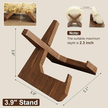 2PCS Bowl Stands for Display Large Deep Platters, Wooden Plate Stand Deep - Image 6