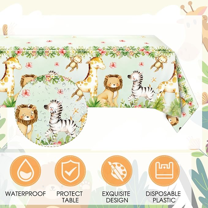 41Pcs Safari Baby Shower Decorations, Jungle Safari Theme Party Tableware - Image 5