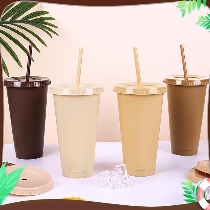 24 Pack Plastic Tumblers with Lids and Straws, Reusable Cups with Lids Plastic - Image 3