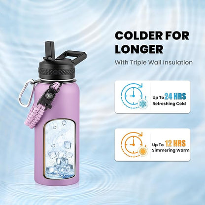 RAYMYLO Insulated Water Bottle 32 oz, Triple Wall Vacuum Stainless Steel | - Image 2