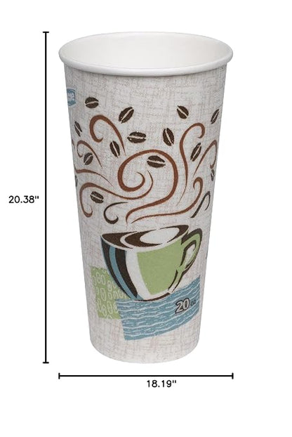 Dixie PerfecTouch 20 oz Paper Coffee Cups By GP PRO, Coffee Haze Design - Image 14