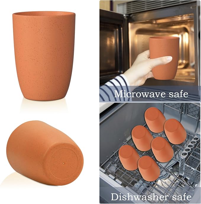 Homienly Plastic Cups Reusable Wheat Straw Cups 8 PCS a Good Alternative - Image 8