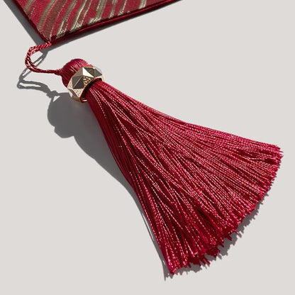 Elegant Modern Red Table Runner, Luxury Contemporary Geometric | Table Runners - Image 3