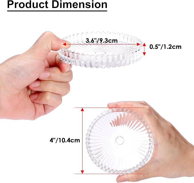 Modern Clear Coasters Set of 2- Glass Cup Coaster - Image 3
