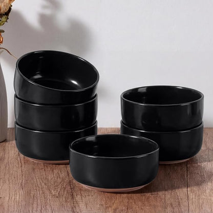 E-far Cereal Bowls Set of 6, 27oz Ceramic Deep Soup Bowls by E-far