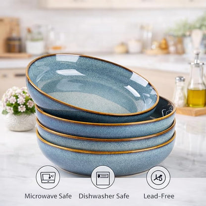 GBhome 8.75'' Large Ceramic Pasta Bowls, 38oz Stoneware Pasta Serving Bowls Set - Image 4