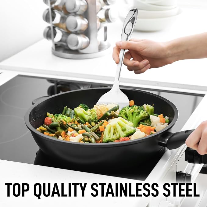 Zulay Kitchen Stainless Steel Spatula Turner | 14.8” Heat-Resistant Solid Turner - Image 3