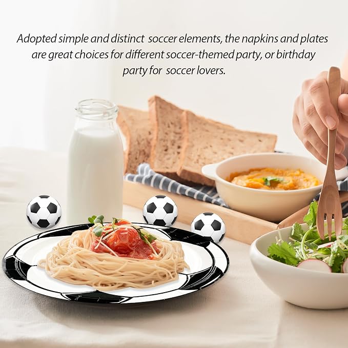50PCS Soccer Plates and Napkins, 7inch Disposable Tableware Set | Soccer Themed - Image 5