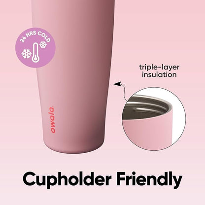 Owala FreeSip Tumbler Stainless Steel Water Bottle 40 oz Angel Food Cake | - Image 4