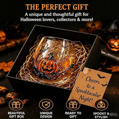3D Halloween Artisan Glassware Collection, Handleless Glass Cups - Image 7