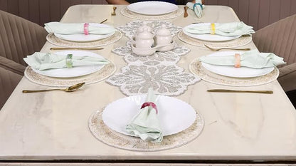 Beaded Table Runner, 36x13 | Glass beads on polyester backing, handcrafted - Image 5