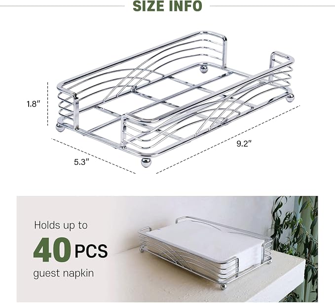 Guest Towel Holder Tray for Bathroom Countertop, Powder Room & Vanity Use - Image 4