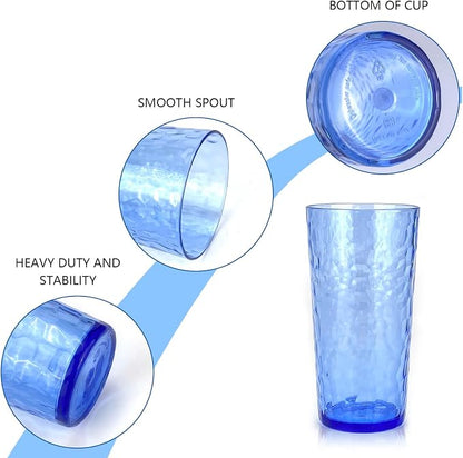 Yalin 24-Ounce Plastic Tumbler Acrylic Drinking Glasses, Reusable Plastic Cups - Image 3