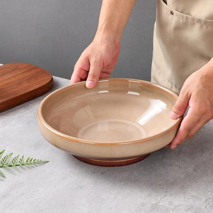 Ceramic Fruit Bowl for Kitchen Counter, Decorative Pedestal Bowl for Table - Image 4