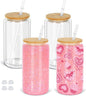 16 Oz Snow Globe Tumbler, 4 Pack Pre-Drilled Sublimation Glass Cup by Maucircol