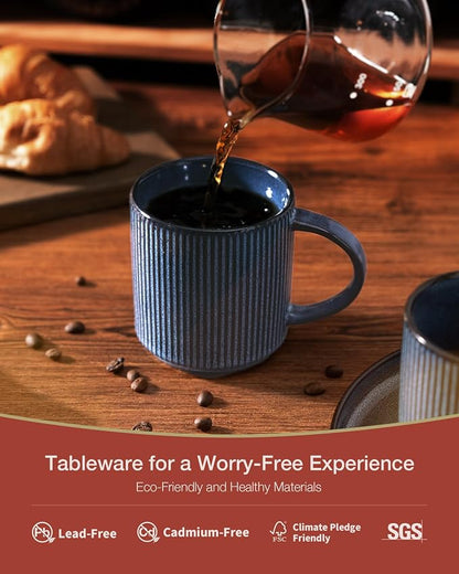 famiware Coffee Mug Set for 4, Star 12 oz Catering Mugs Cup Set - Image 2
