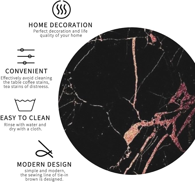 Heat-Resistant Leather Coasters Set of 6, Modern Beverage Coasters - Image 4