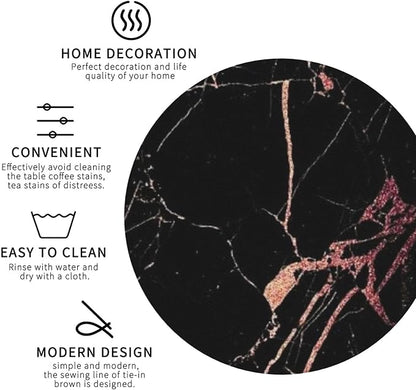 Heat-Resistant Leather Coasters Set of 6, Modern Beverage Coasters - Image 4