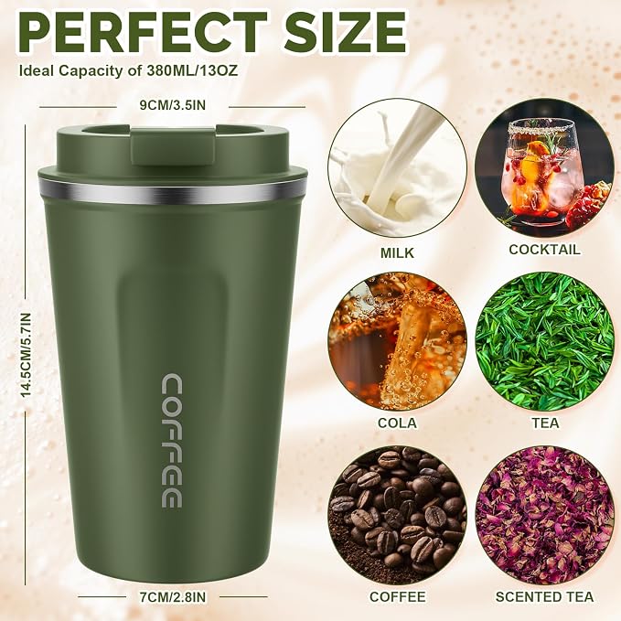 MOMSIV 12oz Travel Coffee Mug, Insulated Coffee Cup - Image 2