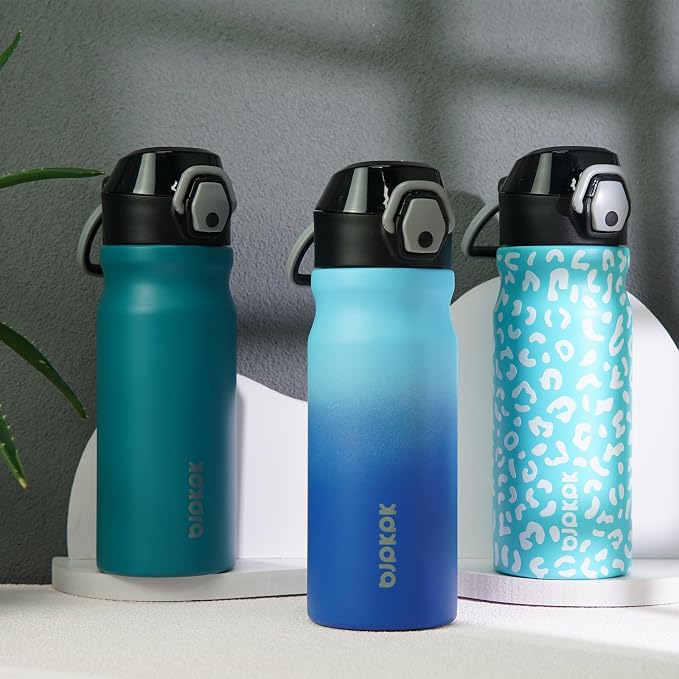 BJPKPK 18 oz Water Bottle with Straw & Handle, Insulated Stainless Flask | Leak - Image 6