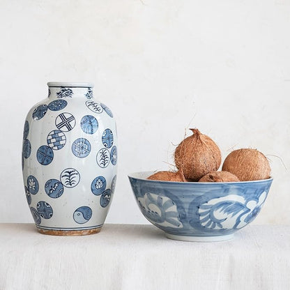 Creative Co-Op Hand Painted Stoneware Bowl - Image 4