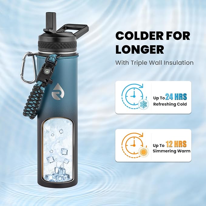 RAYMYLO Insulated Water Bottle 24 oz, Triple Wall Vacuum Stainless Steel | - Image 2