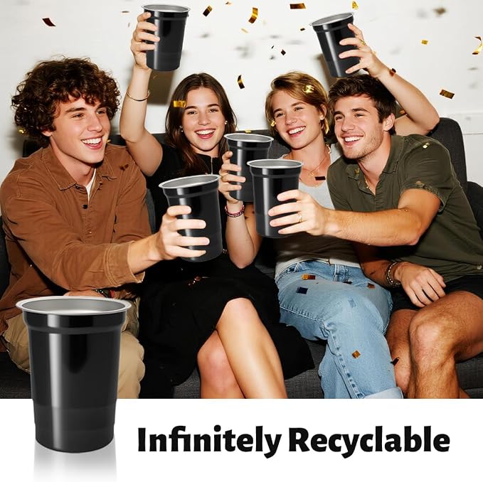 40 Pack 20 oz Aluminum Party Cups, Metal Cups Reusable Aluminum Drinking Cups - Image 3
