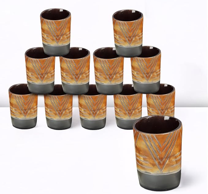 Handicrafts Home Viking Horn Shot Glasses Set of 12, Rustic Viking Drinkware by HandicraftsHome