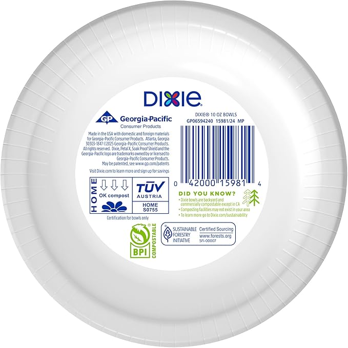 Dixie Small Paper Bowls, 10 Oz, Microwave-Safe, Soak-Proof, Disposable Bowls - Image 7