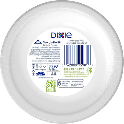 Dixie Small Paper Bowls, 10 Oz, Microwave-Safe, Soak-Proof, Disposable Bowls - Image 7