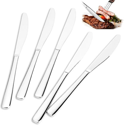 24 Pieces Butter Knives Set - 9 Inches Butter Knife, Food Grade Stainless Steel Dinner Knives Set, Mirror Polished Knife Silverware for Home, Restaurant, Kitchen, Dishwasher Safe
