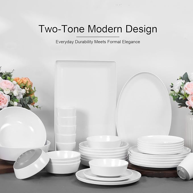 Webbylee 10.25" Melamine Dinner Plates Set of 6 | Durable Serving Dishes Perfect - Image 7