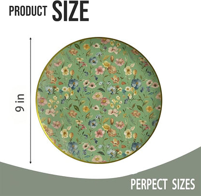 9 Inch Floral Paper Plates, 50 Pack – Elegant Pastel Flower Disposable Plates - Image 3