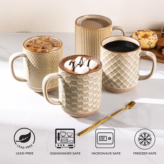 GBhome Coffee Mugs Set of 4, 16 oz Coffee Cups - Image 5