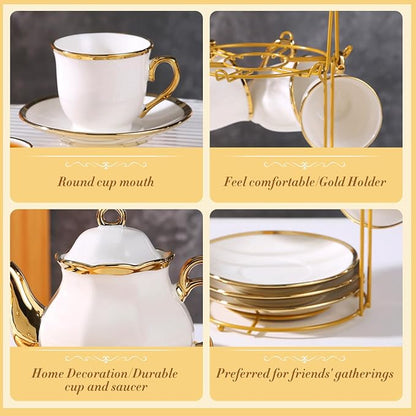 Porcelain Tea Set European Ceramic Tea Cup Saucer Gift Sets - Image 4