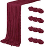4 Pack Burgundy Cheesecloth Table Runner 20 x 120 inch Gauze Table Runners 10 by ACSUIT