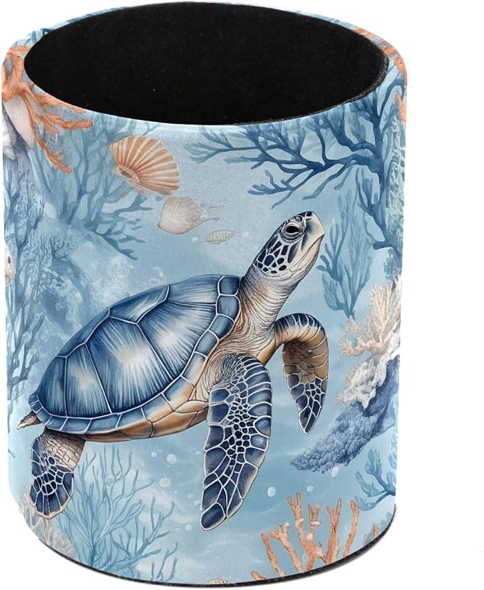 Vintage Turtle Leather Pen Holder by Unknown