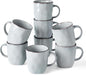 famiware Coffee Mugs Set of 8, Ocean Square 13oz Coffee Cup Set by Famiware