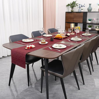 Myir JUN Red Table Runner Home Decor Dining Table Runners | Vinyl Table Runner - Image 4