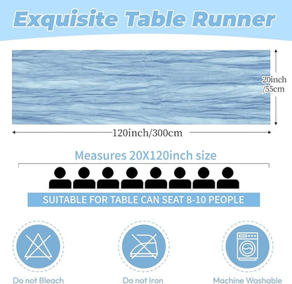 6 Pack Baby Blue Cheesecloth Table Runner 20 x 120 Inch Gauze Table Runner - Image 2