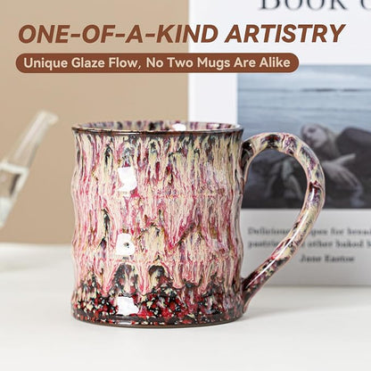 Unique Reactive Glaze Ceramic Coffee Mug - 15 oz Large Coffee Cup - Image 2