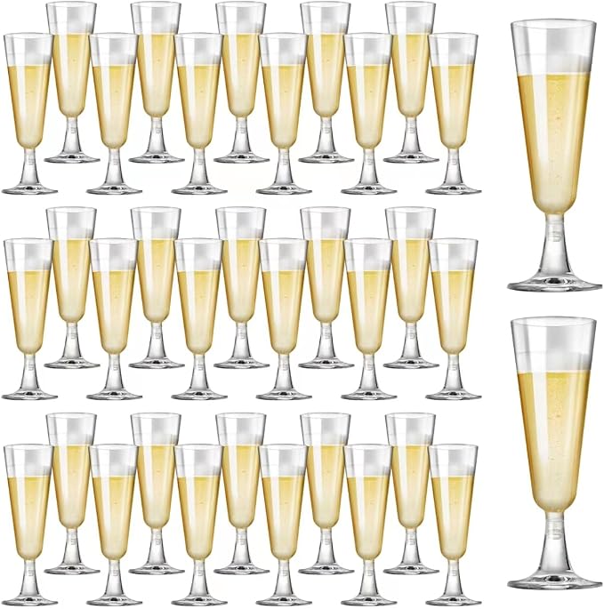 SUREHOME Plastic Champagne Flutes 40 Pack Disposable Champagne Glasses 5oz by SUREHOME