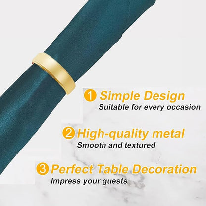 8 Pcs Matt Gold Napkin Rings - Image 4