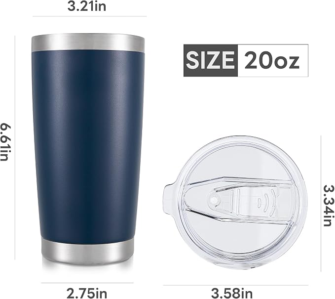 20 oz Tumbler with Lid Stainless Steel Insulated Tumblers Bulk Cups Mug | - Image 7