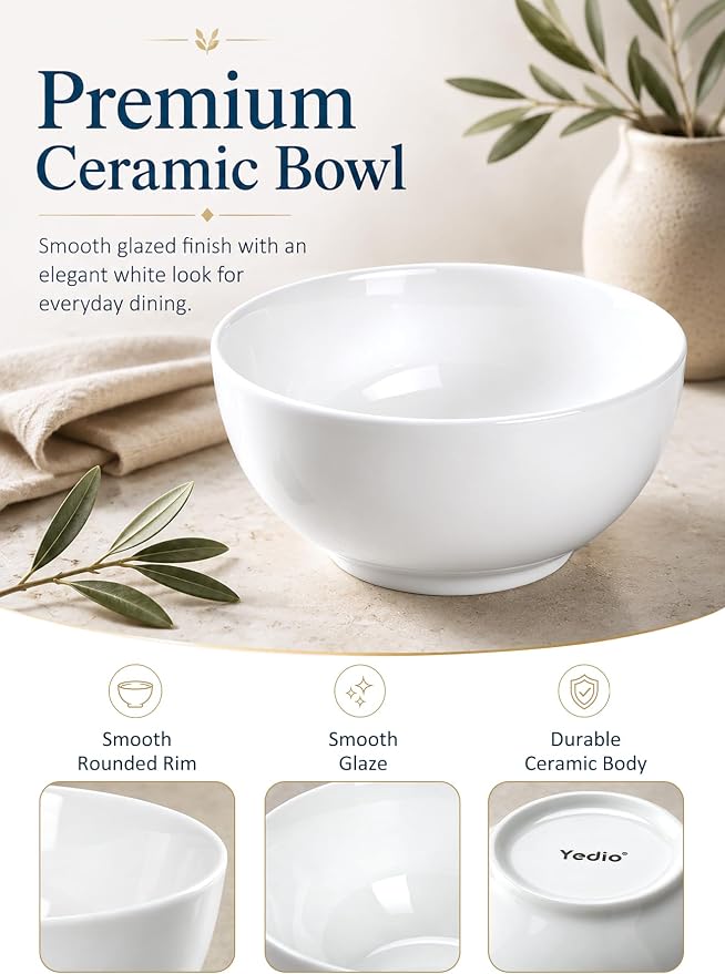 Small Bowls Set, 10 oz Porcelain Bowls of 4 | Ceramic, - Image 2