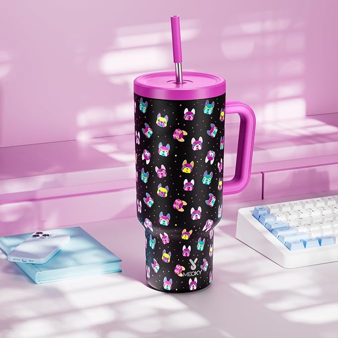 Meoky 40 oz Tumbler with Handle and Straw: Stainless Steel Insulated Tumbler - Image 7