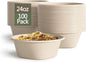 24 Oz Disposable Bowls, [100 Pack] Paper Bowls Disposable - Heavy Duty and Eco-friendly Sugarcane and Bamboo Bagasse Biodegradable Bowls for Cereal, Rice, French Fries - Convenient and Compostable