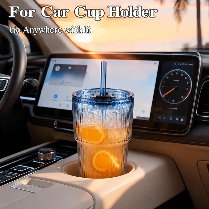 Glass Cups with Lids and Straws, Iced Coffee | 4pcs, leak-proof, - Image 7