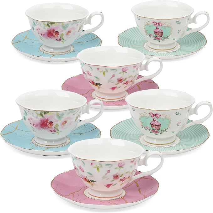 fanquare Rose Tea Cup and Saucer Set by fanquare