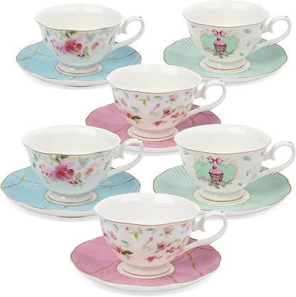fanquare Rose Tea Cup and Saucer Set by fanquare